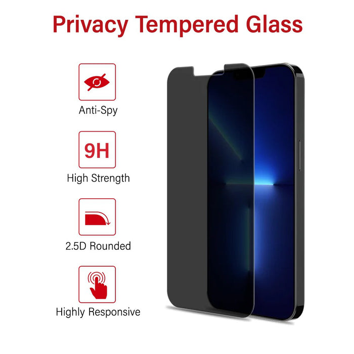 Kinglas Privacy Tempered Glass Screen Protector For iPhone 13 / 13 Pro / 14