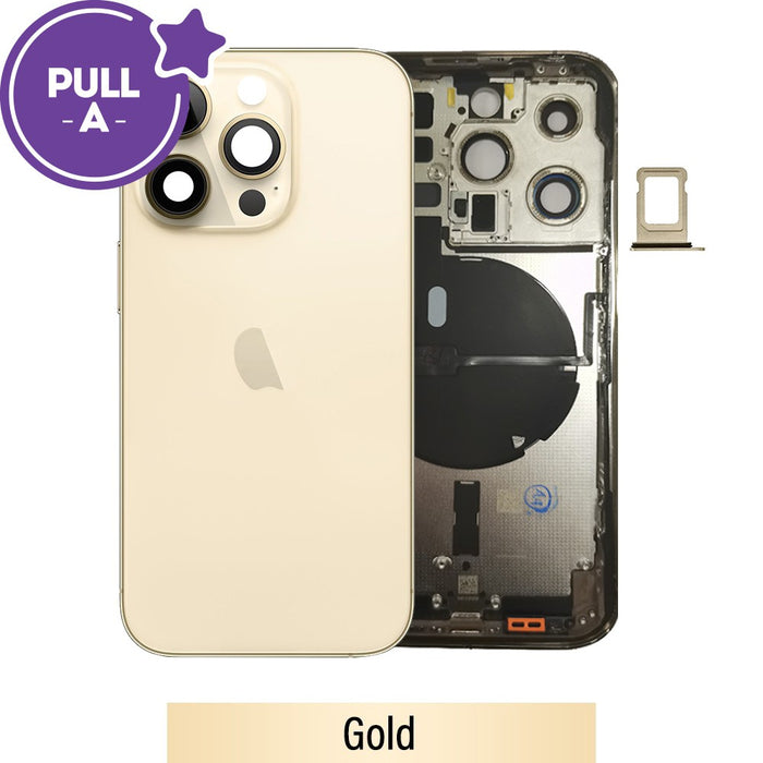 Rear Housing with Small Parts for iPhone 14 Pro - Gold