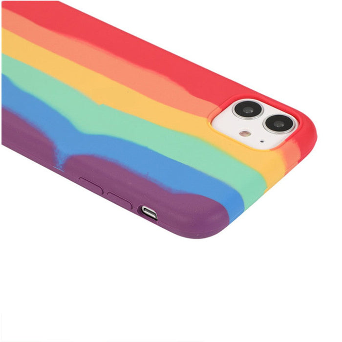 Rainbow Liquid Silicone Case Cover for iPhone 11 Pro Max (6.5'')