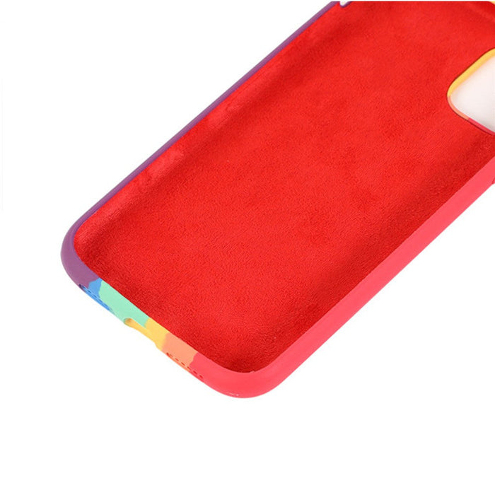 Rainbow Liquid Silicone Case Cover for iPhone 11 Pro (5.8'')