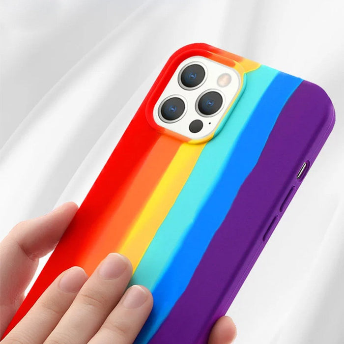 Rainbow Liquid Silicone Case Cover for iPhone 12 mini (5.4'')