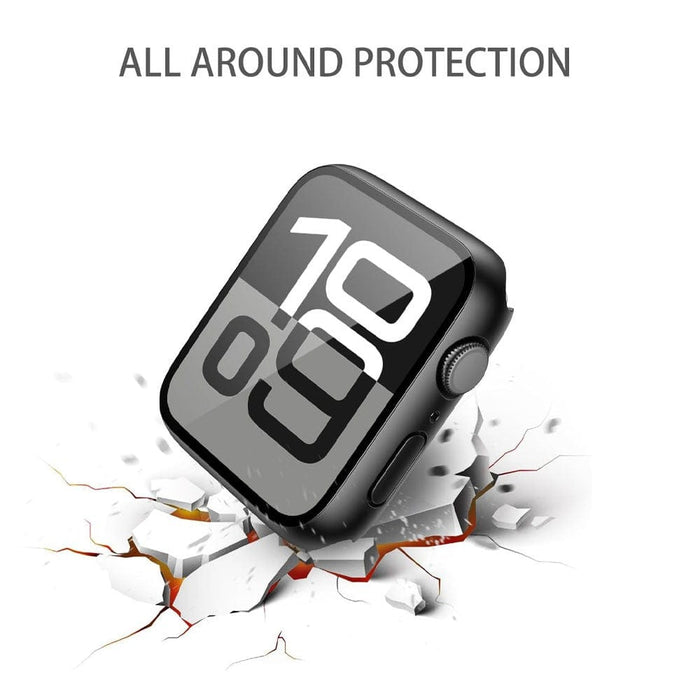 Tempered glass Apple Watch protector – fingerprint-resistant and touch-sensitive.