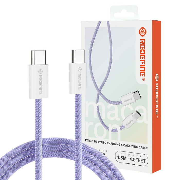 REDEFINE 60W USB-C to Type-C fast charging cable purple macaron color nylon braided 1.5M for iPhone 15 16 17 Brisbane Australia