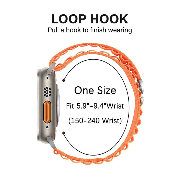 Extreme sports Orange REDEFINE Alpine Loop Apple Watch Ultra band outdoor adventures hiking climbing water resistant breathable