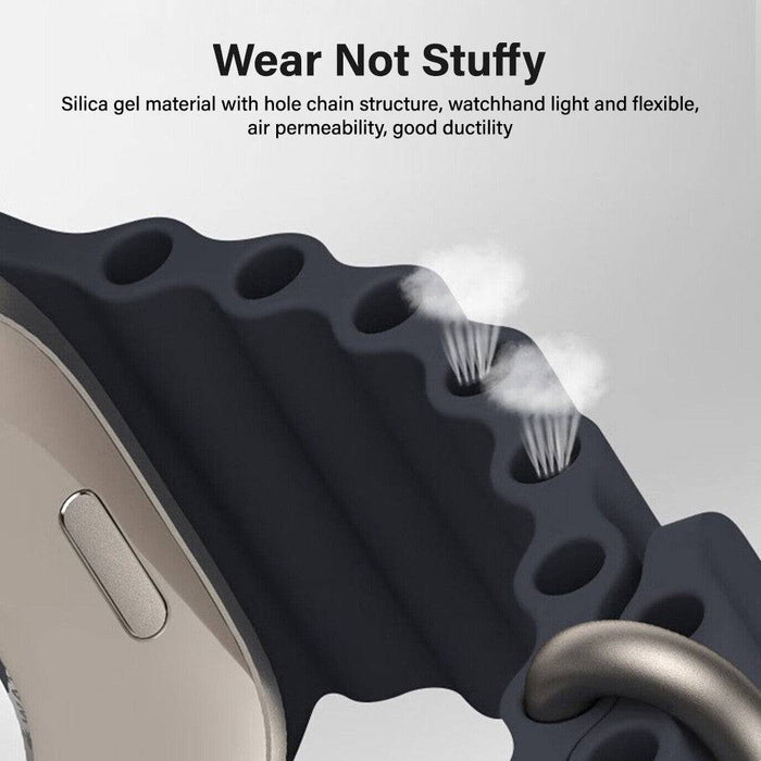 REDEFINE Ocean Silicone Sport Apple Watch Band 42/44/45/49mm Black White - JPC MOBILE ACCESSORIES