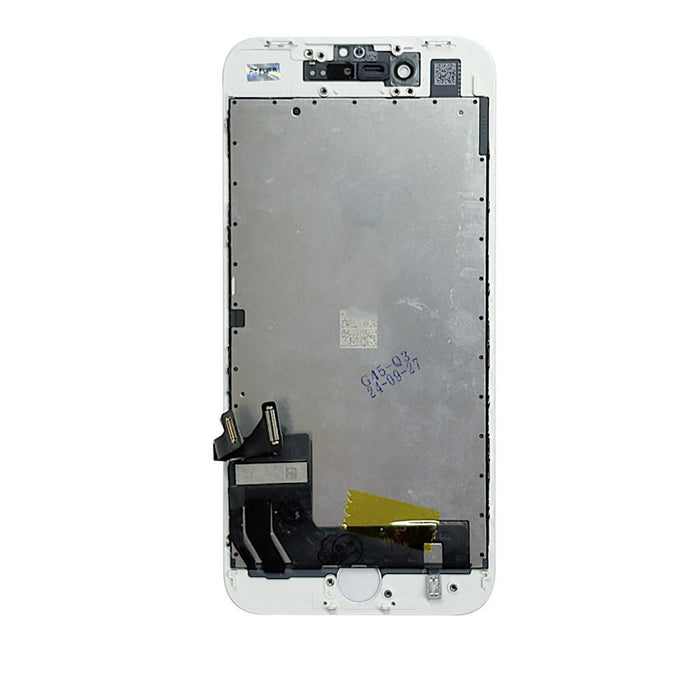 Rear view and flex cables of white iPhone 8, SE 2020 and SE 2022 REFURB LCD assembly
