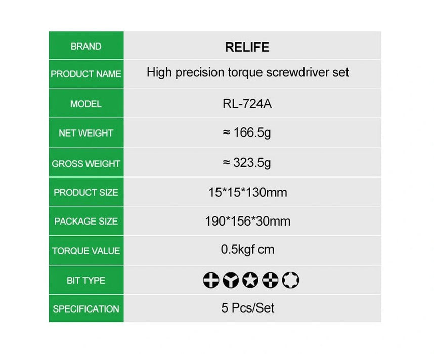 RELIFE RL-724A High Precision Torque Screwdriver Set Tools JPC MOBILE ACCESSORIES