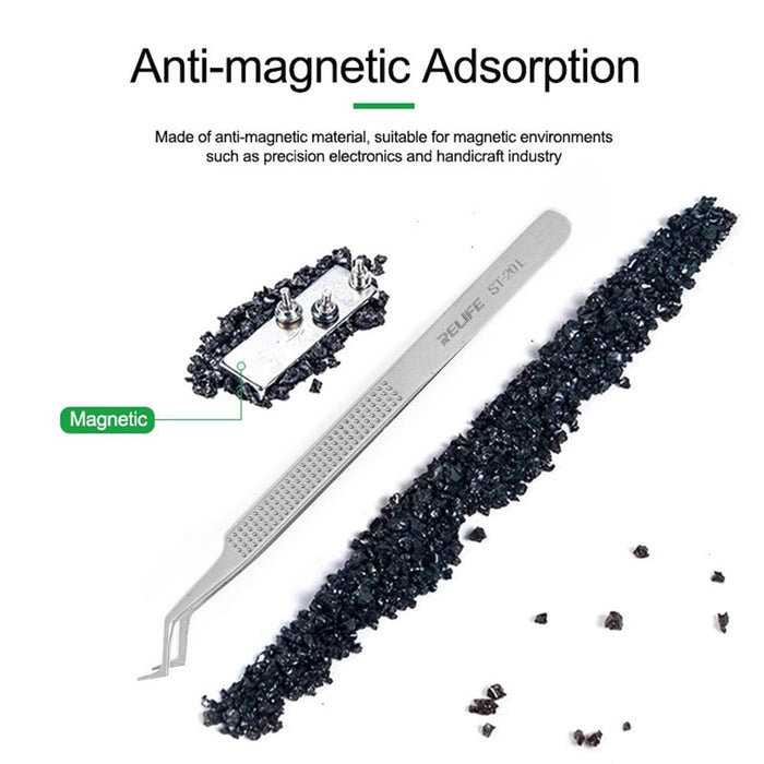 RELIFE ST-20L Chip Tinning Tweezer – Anti-Magnetic | JPC Tweezers JPC MOBILE ACCESSORIES