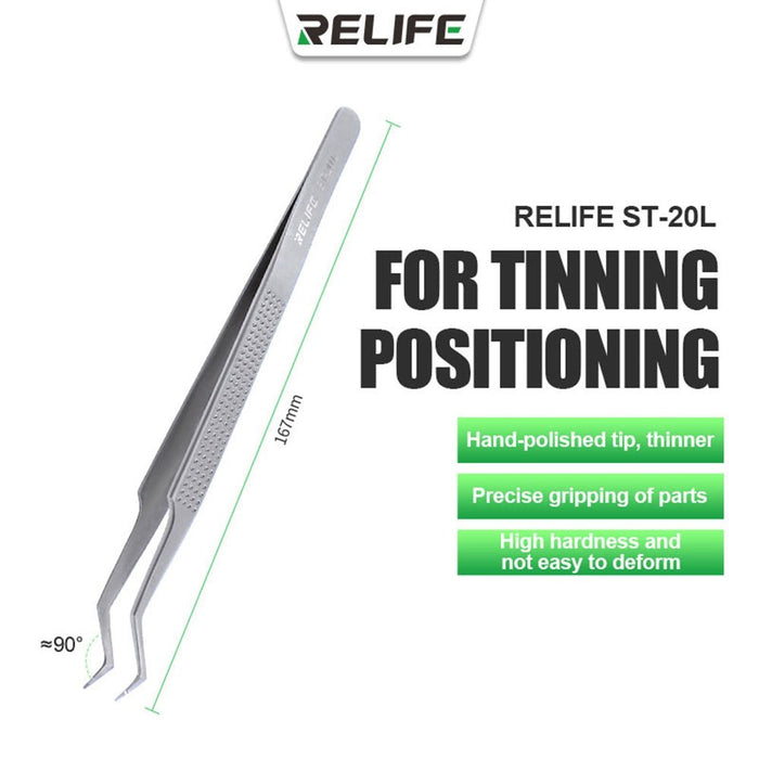 RELIFE ST-20L Chip Tinning Tweezer – Anti-Magnetic | JPC Tweezers JPC MOBILE ACCESSORIES