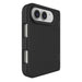 Close-up of the black case's camera cut-out and textured protective edge