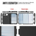 Side view of the black iPhone Duo case showing its built-in kickstand extended