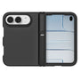 Black Rhinos iPhone Duo kickstand case opened to show the phone cradle and textured rear shell