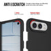 Feature graphic showing front and rear views of the black iPhone Duo case
