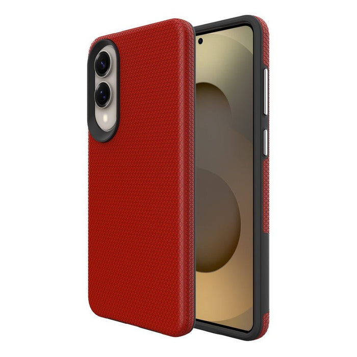Rhinos Galaxy S25 Edge red case premium design style showing fingerprint resistant coating and ring grip
