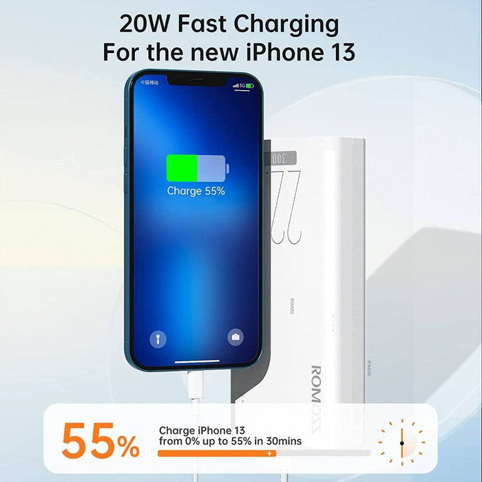 Romoss Sense 8F Power Bank with fast charge support and smart charging capabilities.