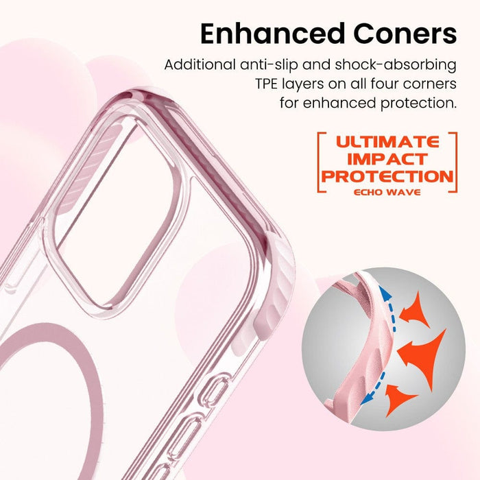 Ultimate Impact Protection Transparent Case for iPhone 16 – Corner Design Close-Up.