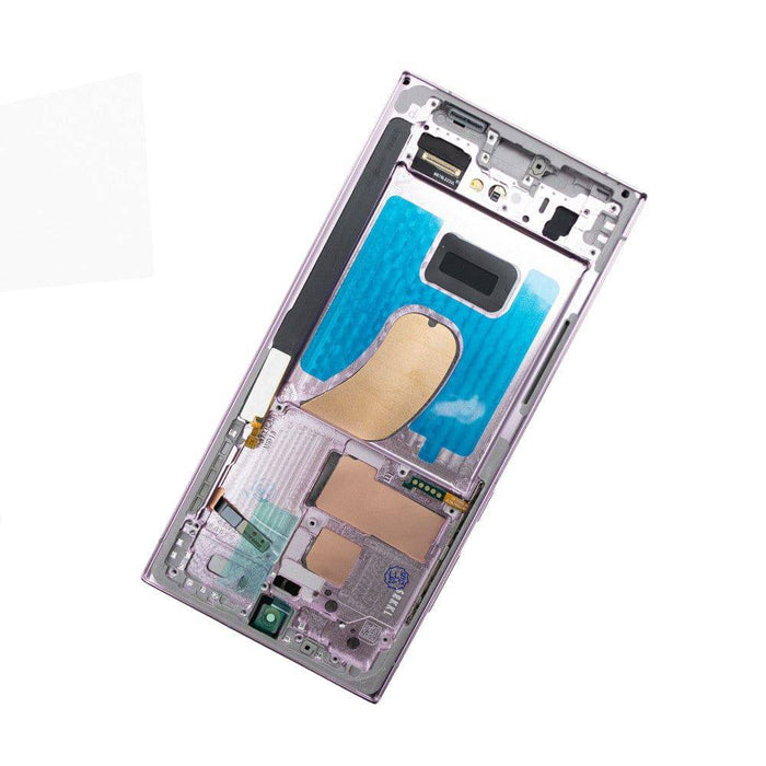 Samsung Galaxy S23 Ultra S918B Lavender OLED screen replacement showing model compatibility and professional installation features