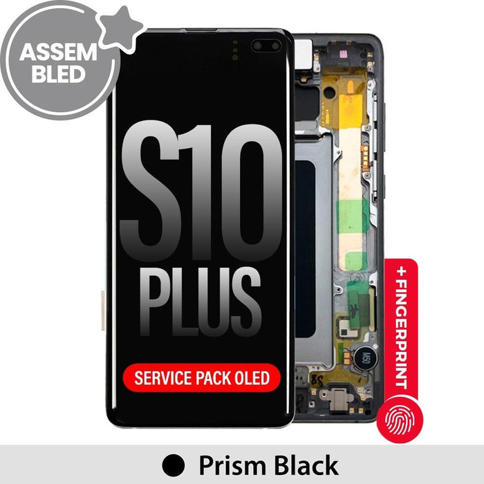 Samsung Galaxy S10 Plus Assembled OLED Screen with Frame - Prism Black Screen Replacement JPC MOBILE ACCESSORIES