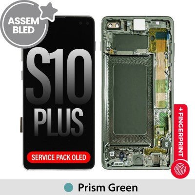 Samsung Galaxy S10 Plus Assembled OLED Screen with Frame - Prism Green Screen Replacement JPC MOBILE ACCESSORIES