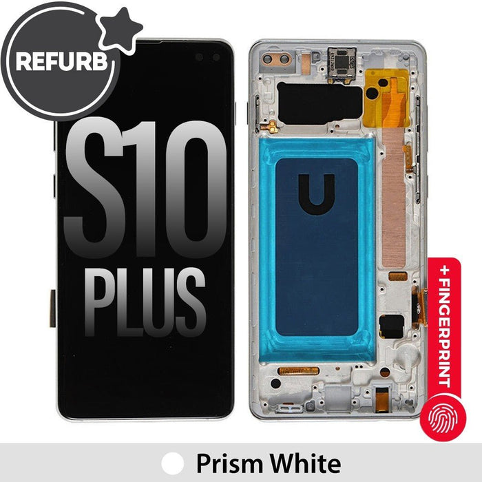 Samsung Galaxy S10 Plus Refurbished OLED Screen with Frame - Prism White Screen Replacement JPC MOBILE ACCESSORIES
