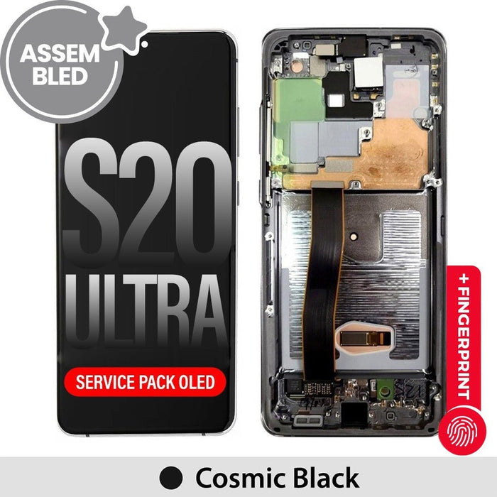 Samsung Galaxy S20 Ultra 5G OLED Screen Assembly with Frame G988B Cosmic Black Replacement Screen Replacement JPC MOBILE