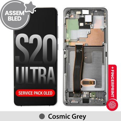 Samsung Galaxy S20 Ultra 5G OLED Screen Assembly with Frame G988B Cosmic Grey Replacement Screen Replacement JPC MOBILE