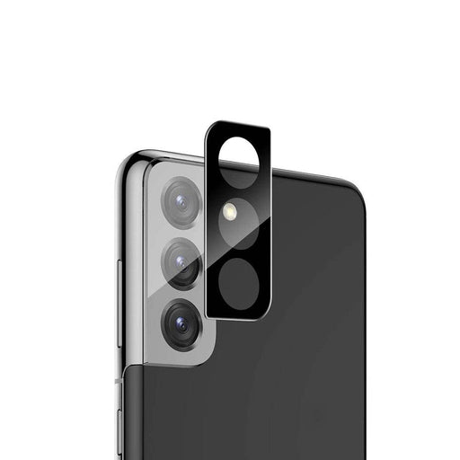 Samsung Galaxy S21 S21 Plus camera lens tempered glass protector showing 99% ultra clear transparency with explosion-proof multi-layer construction and bubble-free installation