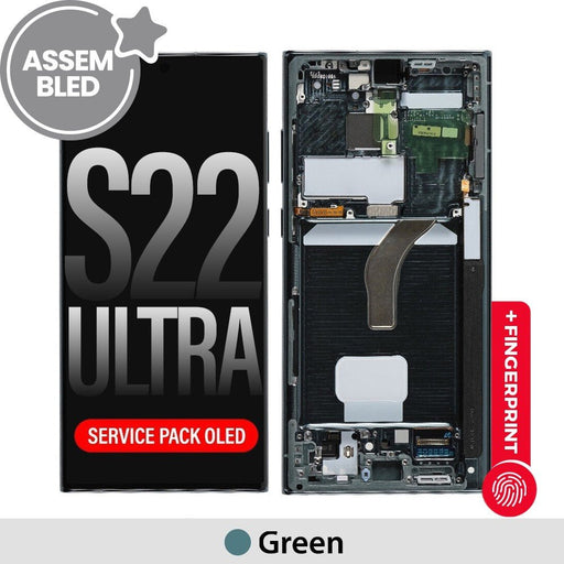 Samsung Galaxy S22 Ultra Refurbished OLED Screen with Frame S908B Green Screen Replacement JPC MOBILE ACCESSORIES
