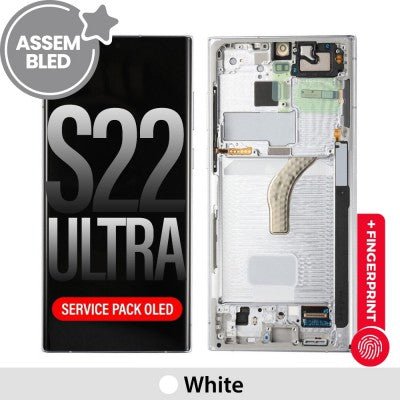 Samsung Galaxy S22 Ultra Refurbished OLED Screen with Frame S908B White Screen Replacement JPC MOBILE ACCESSORIES