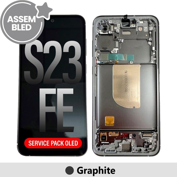 Samsung Galaxy S23 FE OLED Screen Replacement Frame Graphite SM-S711B 6.4in 120Hz Fingerprint Screen Replacement JPC MOBILE