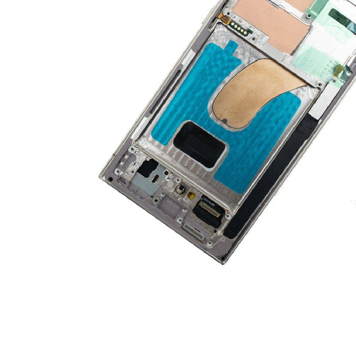 Step-by-step Samsung Galaxy S23 Ultra Cream screen installation process showing professional repair tools and proper mounting procedure for OLED display replacement