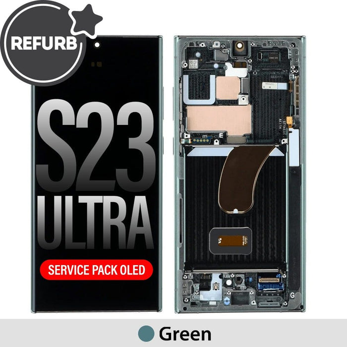 Samsung Galaxy S23 Ultra OLED Screen Green Color Replacement Display Assembly Refurbished