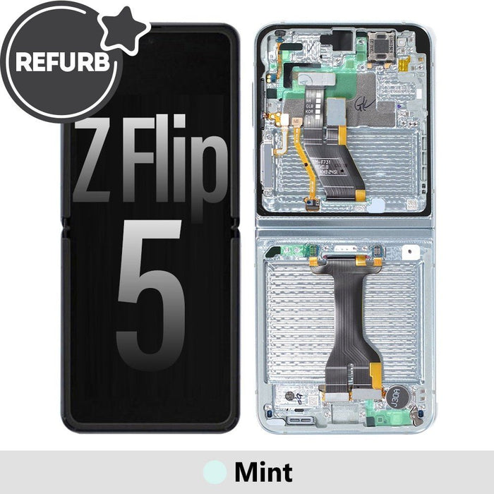 Samsung Galaxy Z Flip5 OLED Screen Replacement with Frame (Mint) | REFURB AU Screen Replacement JPC MOBILE ACCESSORIES