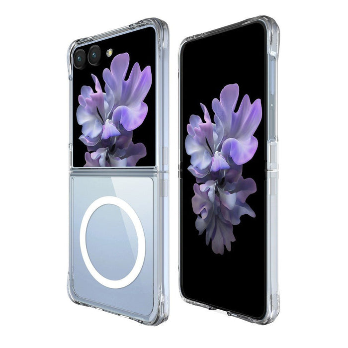 Samsung Galaxy Z Flip7 Crystal Clear Transparent Case with Magnetic Ring - PC+TPU Military Grade Protection Brisbane JPC Mobile
