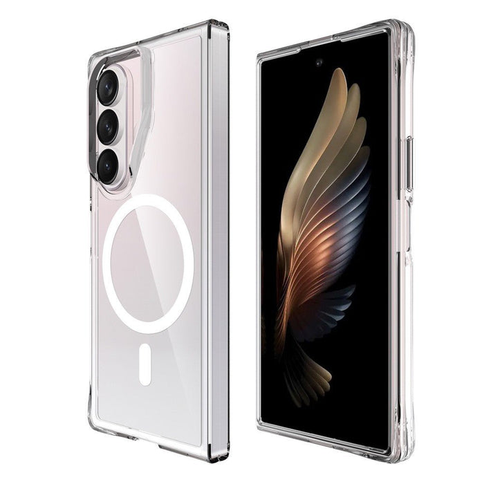 Galaxy Z Fold7 Clear Case Folded View - Transparent Protection with Magnetic Ring for Wireless Charging Brisbane Stock