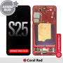 Samsung S25 Screen Replacement S931B - Service Pack OLED with Refurbished Coral Red Frame Samsung OLED Screen Assembly with Frame Replacement Part JPC MOBILE ACCESSORIES