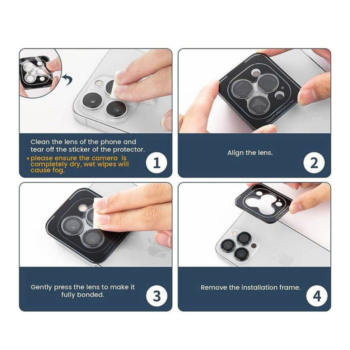 Set of 3 camera lens protectors for iPhone 14 Pro / 14 Pro Max – Clear, durable, and easy installation.