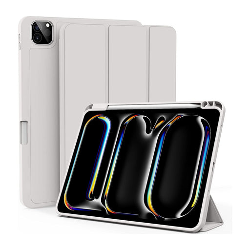 Grey iPad Pro 11-inch M4 folio case with pencil holder