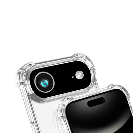Advanced camera protection on Solar Crystal iPhone 17 Pro Max case showing enhanced triple camera system and LiDAR scanner protection with precision raised bezels