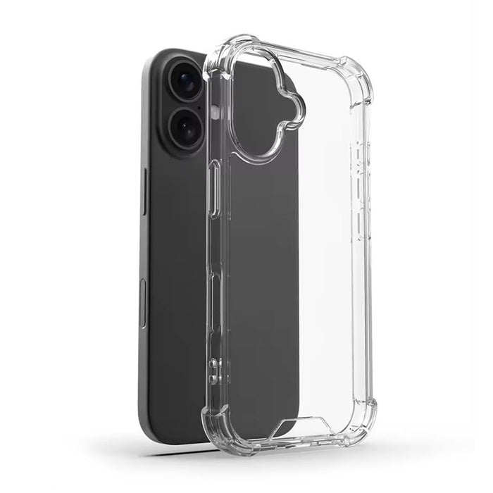 Solar Crystal Hybrid Case for iPhone 17 with German BAYER acrylic back and TPU frame showing crystal clear transparency, Air SAC corner protection, and military grade drop protection design for 6.1 inch iPhone 17 2025 model