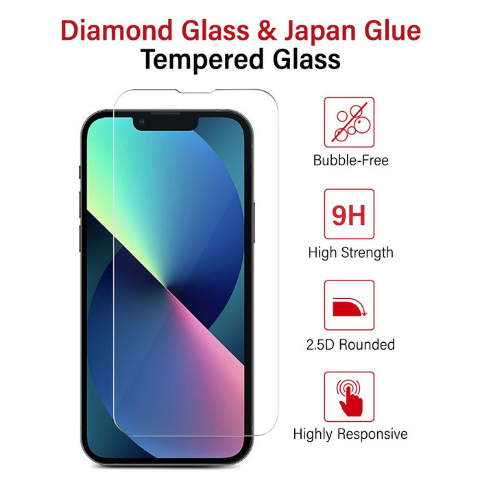 Kinglas Tempered Glass Screen Protector For iPhone 13 / 13 Pro / 14 (Diamond Glass & Japan Glue Upgrade)