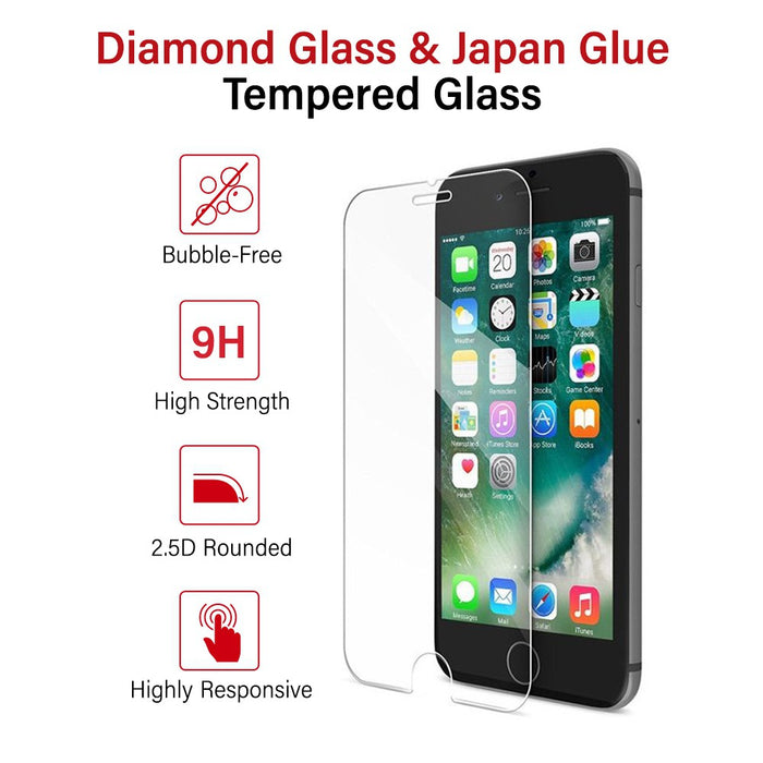 Kinglas Tempered Glass Screen Protector For iPhone 6 / 6S / 7 / 8 (Diamond Glass & Japan Glue Upgrade)