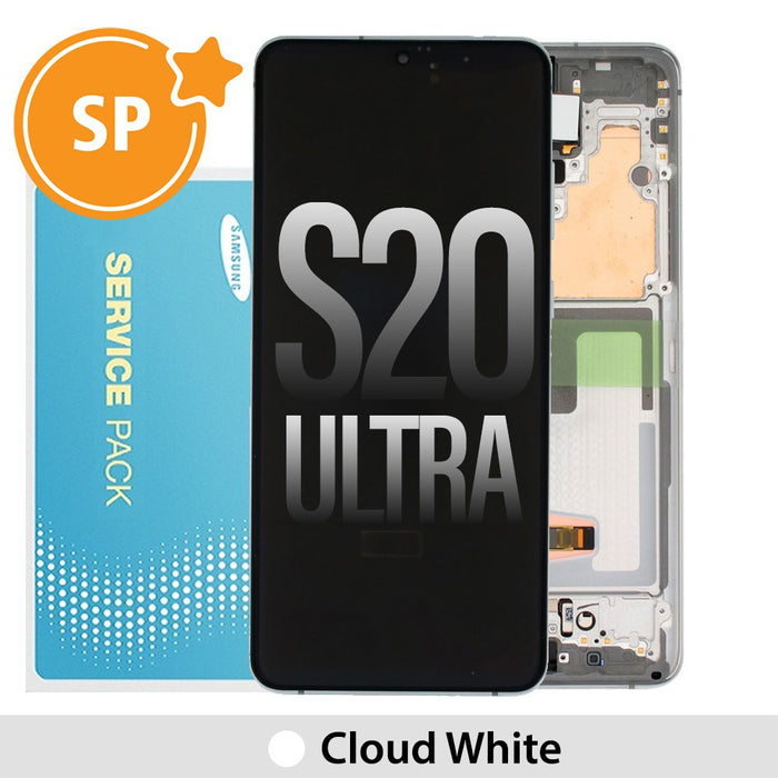 Samsung Galaxy S20 Ultra G988 OLED Screen Replacement - Cloud White