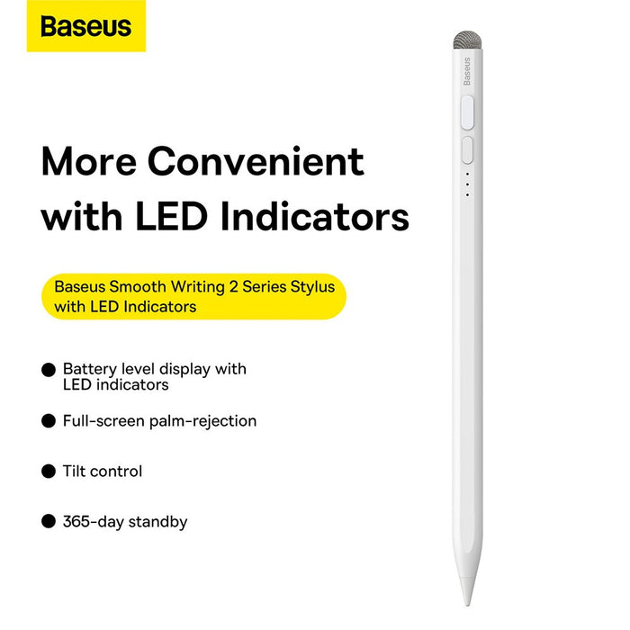 Baseus Smooth Writing 2 Series Stylus with LED Indicators SXBC060302-White