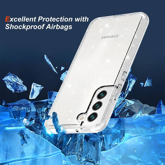 Clear rubber exterior of the Ultimake Glitter Case resisting scratches and maintaining its premium look.