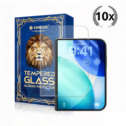 Kinglas 10-pack tempered glass screen protector with packaging for iPhone Duo