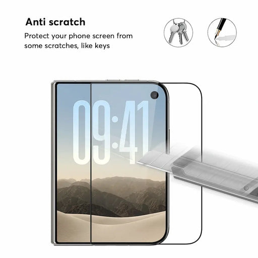 Kinglas tempered-glass screen protector shown beside a phone display for iPhone Duo.