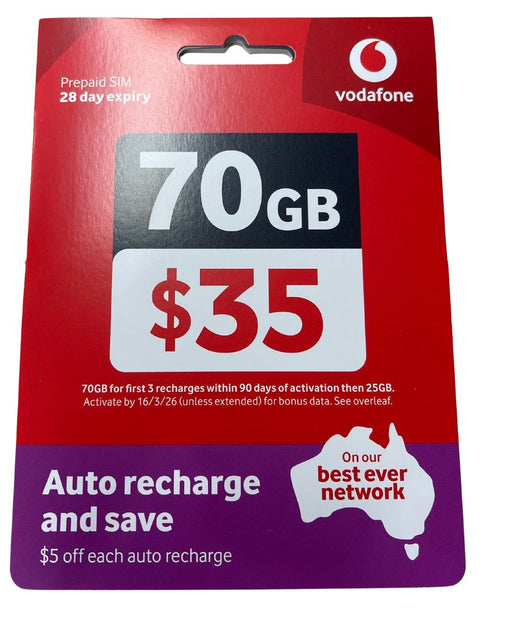 Vodafone $35 Prepaid Starter Pack Simcard Sim Cards JPC MOBILE ACCESSORIES