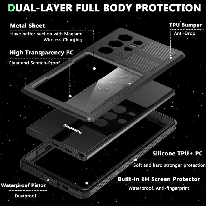 Redpepper Dot+ IP68 Waterproof Cover Case for Samsung Galaxy S23 Ultra