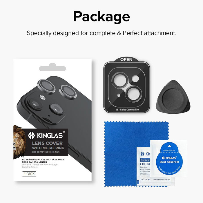 Kinglas Camera Lens Protector for iPhone 15 / 15 Plus (Set of 2)